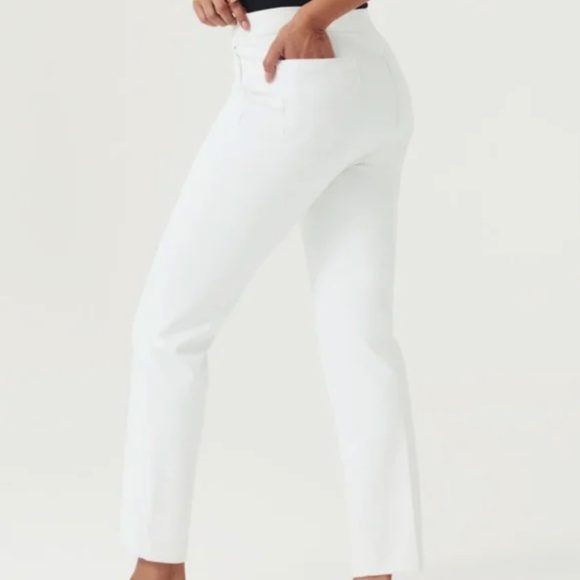 SPANX Slim Straight Pant in Classic White $148 L Tall - Picture 3 of 3